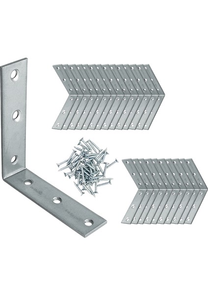 25 Adet Mobilya Dolap Duvar Sabitleme Metal Köşebent 60X60X15 mm Bağlantı Aparatı L Demiri Gönye indirimleri