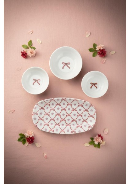 Moderna - 14 Parça Kahvaltı Takımı Ribbon