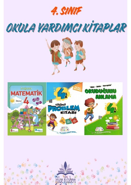 4.sınıf Matematik + Çözümlü Problem Kitabı + Okuduğunu Anlama