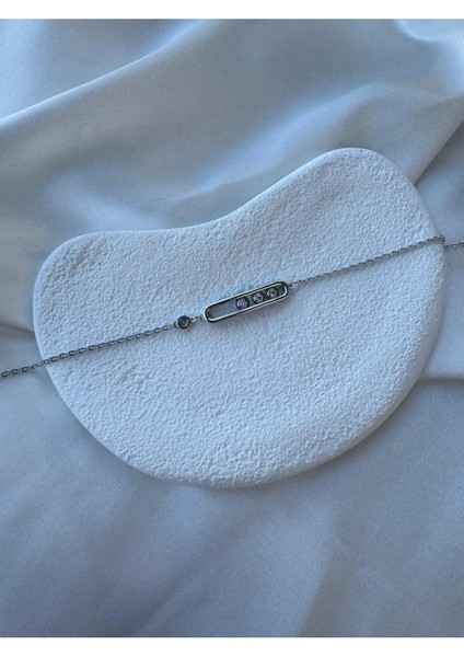 Mess Tasarım Zirkon 3 Taşlı Bileklik modelleri