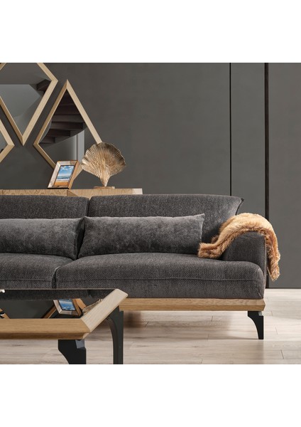 Piramit Üçlü Koltuk Kanepe Antrasit fırsatları