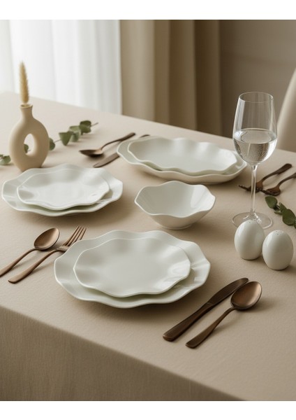 Nesrin 54 Parça Sade Bone Yemek Takımı fiyatları