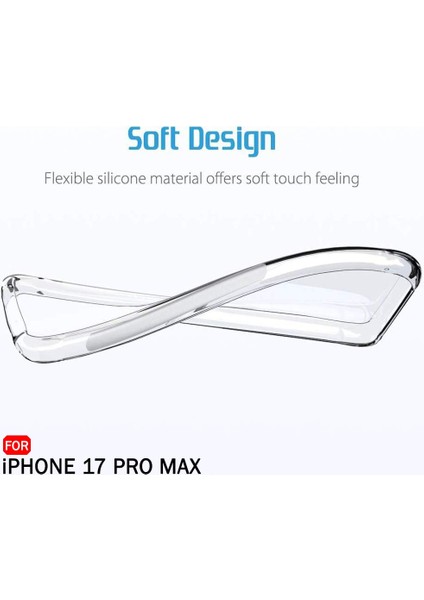 iPhone 17 Pro Max Şeffaf Silikon Kılıf – Şarj Yeri Tıpalı, Kenarları Kaymaz fiyatları