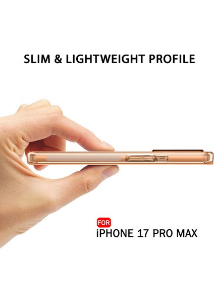 iPhone 17 Pro Max Şeffaf Silikon Kılıf – Şarj Yeri Tıpalı, Kenarları Kaymaz modelleri