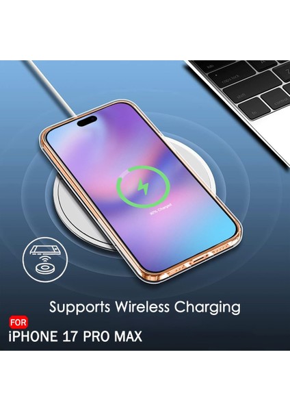 iPhone 17 Pro Max Şeffaf Silikon Kılıf – Şarj Yeri Tıpalı, Kenarları Kaymaz