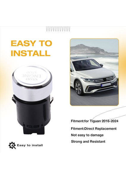 Araç Ateşleme Durdurma Başlat Düğmesi Anahtarı Motor Başlatma Anahtarı Bir Düğme Başlatma Anahtarı 5NG959839A Vw Tiguan 2016-2024 Için (Yurt Dışından) fırsatları