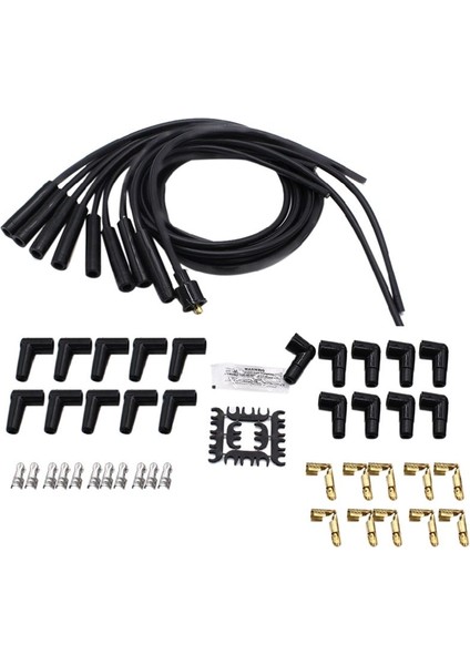 Buji Kabloları Spiral Çekirdek 8mm Siyah 180 Derece Buji Tapa Kılıf Evrensel Tel Seti (Yurt Dışından) fırsatları