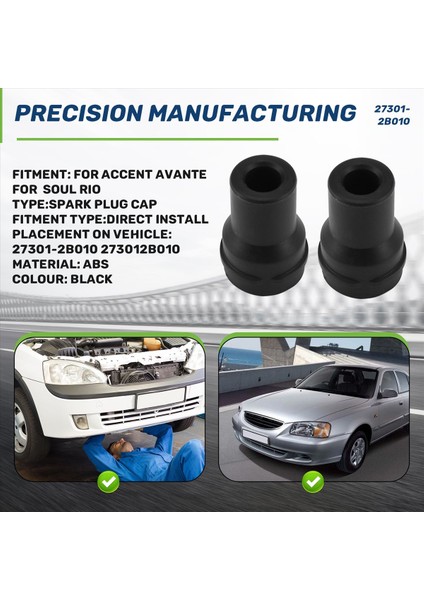 27301-2B010 4pcs/set Buji Kapak Konnektörü Kontak Kauçuk Kia Soul Hyundai Aksanı Avante Kia Rio (Yurt Dışından) indirimleri