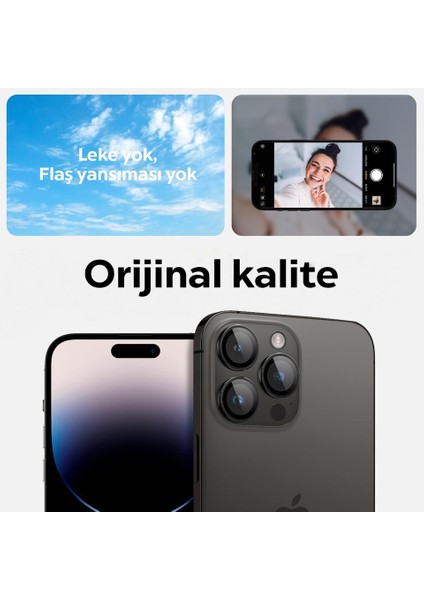 Apple iPhone 17 Pro Max / 17 Pro / 16 Pro Max / 16 Pro / 15 Pro Max / 15 Pro / 14 Pro Max ile Uyumlu Kamera Lens Camı Koruyucu Kolay Kurulum GLAS.tR EZ Fit Optik Pro 2 Adet Black - AGL05205 fırsatları