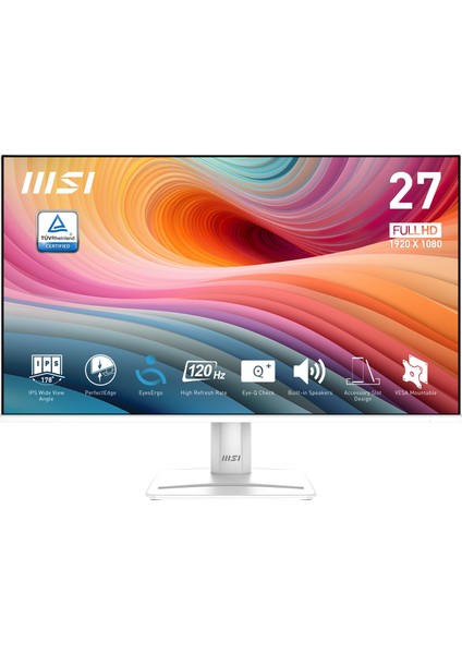 Msı 27" Pro MP275W E2 1920X1080 (Fhd) Flat IPS 120HZ 1ms Adaptıve-Sync Monıtor