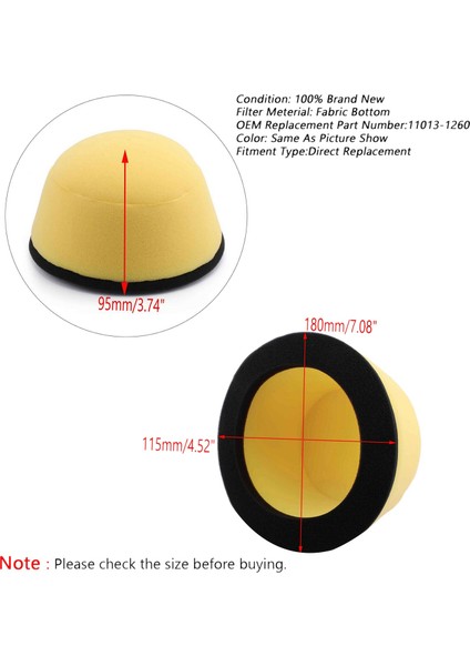 Kawasaki Kdx 200/220R/250 Klx 250S/300/300R/650R Kx 125/250/500 Için Motosiklet Hava Filtresi Elemanları (Yurt Dışından) modelleri