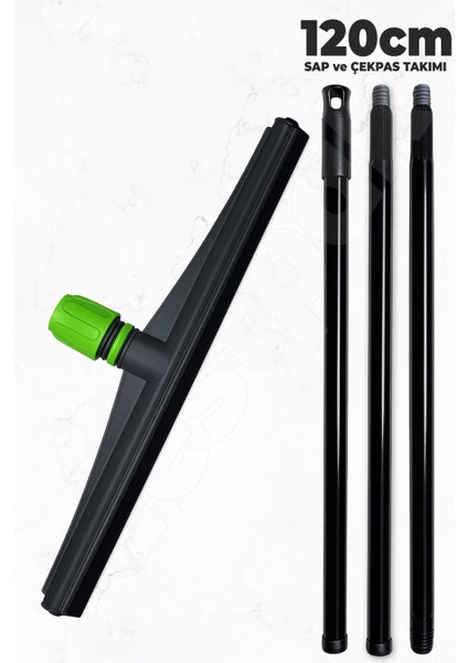 Saplı Çekpas Yersil - Ekstra Kaliteli - 120CM Sap - Demonte Sap - Kaliteli Silikon - Yersil