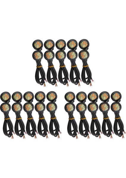 30 Pcs 12V 23MM Çift Renk Geçiş 4014 Smd 12 LED Drl Eagle Göz Gündüz Işık Araç Motor Dönüşü Işıkları (Yurt Dışından)