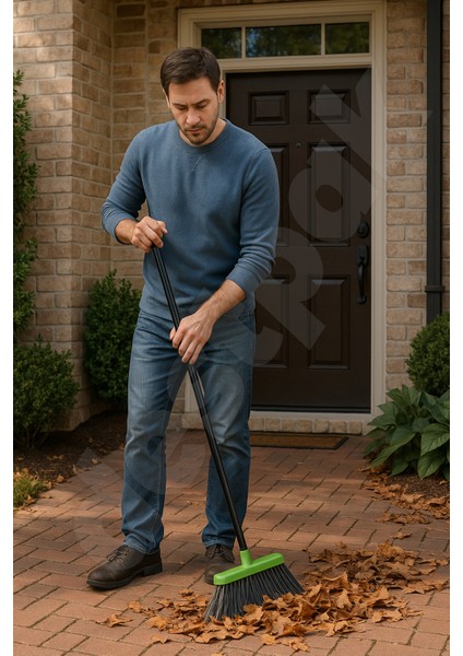 Saplı Ev Süpürgesi - Ekstra Kaliteli - 120CM Sap - Demonte Sap - Uzun Fırça Kılı - Dış Mekan Süpürge modelleri