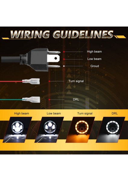 Tur 7 Inç LED Far LED Far Offroad Light Düşük Kirli Drl Dönüş Sinyali Araba Motosikleti (Yurt Dışından) modelleri