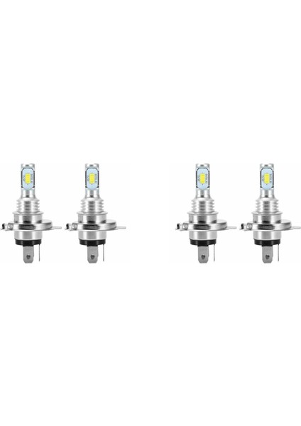 4x H4 9003 Hb2 6000K Süper Beyaz Csp LED Far Ampul Kiti Düşük Işın Kanbusu (Yurt Dışından)