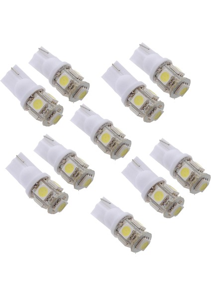 10X T10 194 168 W5W 5 Smd 5050 LED Gece Ampul Lambası Ksenon Beyaz Araba (Yurt Dışından)