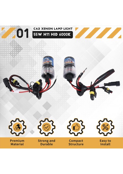 2x 55W H11 Xenon Hid Ön Işık Far Arabası Ksenon Lamba Işığı (6000K) (Yurt Dışından) fırsatları