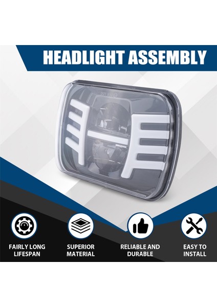 5x7 Inç LED Far 7x6 LED Kapalı Işın Başı Işık Lambası Jeep Yj Cherokee Xj Için Düşük Işın (Yurt Dışından) fırsatları