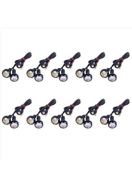 20 Pcs 12V 23MM Çift Renk Geçiş 4014 12 LED Drl Eagle Göz Gündüz Işığı (Yurt Dışından)