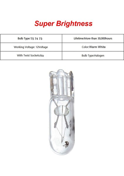 30PCS T5 17 86 206 286 Halojen Ampul Araç Gösterge Paneli Lamba Otomatik Gösterge Tablosu Lamba 1 2W 12V Işık Kaynak Sıcak Beyaz (Yurt Dışından) indirimleri