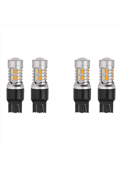 4pcs T20 7443 W21/5W 5630 Ampuller Çift Renk LED Ampul Kanbus Araç Dönüş Sinyal Lambası (Yurt Dışından)