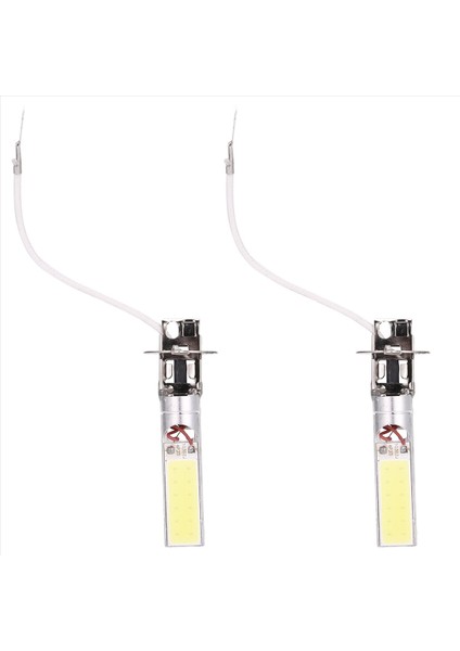 2 Pcs H3 15W LED Cob Cob Drl Lamba Beyaz Xenon Sürüş Kafa Ampulleri (Yurt Dışından)