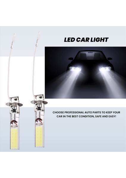 2 Pcs H3 15W LED Cob Cob Drl Lamba Beyaz Xenon Sürüş Kafa Ampulleri (Yurt Dışından) fırsatları