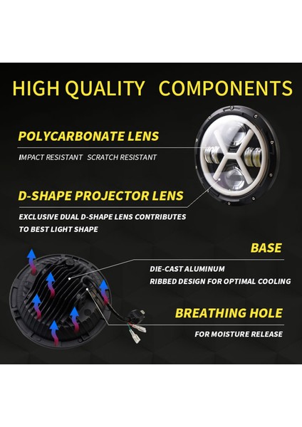 2x 500W 7 Inç Yuvarlak Melek Göz LED Far 30000LM Hi/lo Işın Drl Drl Amber Halo Yüzük Jeep Wrangler Jk Tj Lj (Yurt Dışından) fırsatları