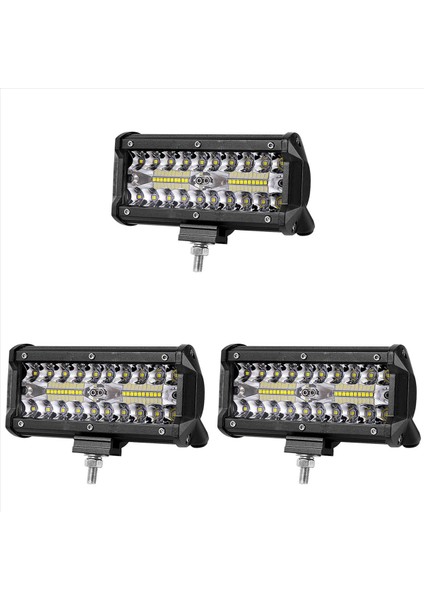 3x 7 Inç 120W Combo LED Işık Çubukları Iş Için Spot Taşkın Işın Offroad Boat Araba Traktör Kamyonu 4x4 Suv Atv 12V 24V (Yurt Dışından)