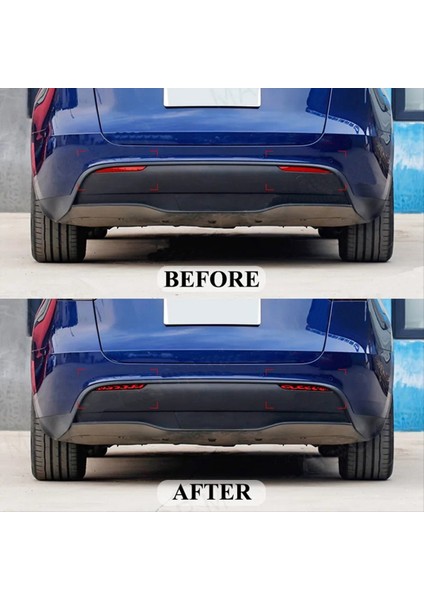 Tesla Model 3 Y 2017-2022 Siyah LED Arka Tampon Reflektörü 3 Fonksiyon Çalışan Işık Fren Işığı Dinamik Dönüş Sinyali (Yurt Dışından) modelleri
