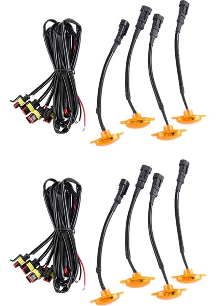 2x [fiş ve Oynat] Araba LED Ön Izgara Füme Amber Işık Gündüz Koşu Lambası Evrensel Pikap Suv Kamyonu (Yurt Dışından)