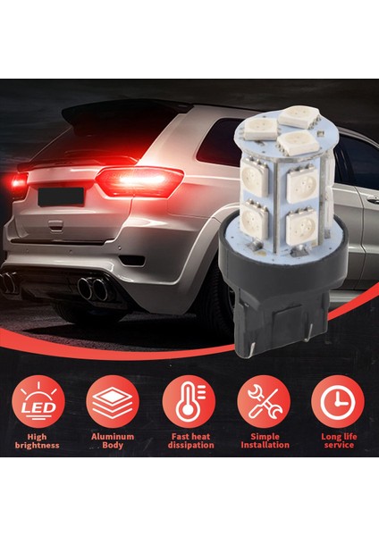 2x Kırmızı T20 7443 380 W21/5W Araba 13 Smd 5050 LED Durdurma Tail Fren Işıkları Ampuller (Yurt Dışından) fırsatları