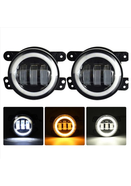 2pcs 4 Inç Melek Gözler LED Sisli Sisli Araba Ön Sisli 15000LM Yedek Otomatik Lamba Drl Sürüş Sis Lambası Için Sis Lambası (Yurt Dışından) modelleri