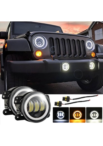 2pcs 4 Inç Melek Gözler LED Sisli Sisli Araba Ön Sisli 15000LM Yedek Otomatik Lamba Drl Sürüş Sis Lambası Için Sis Lambası (Yurt Dışından) fırsatları