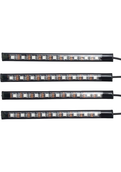 8x DC12V 9 LED Rgb Otomobil Iç Atmosfer Ayak Boşluğu Şeridi Işık USB Şarj Cihazı (Yurt Dışından)