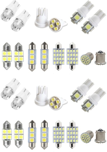 28X Beyaz LED Araç Iç Mekan Işık Dome Bagaj Haritası Plaka Lamba Ampulleri (Yurt Dışından)