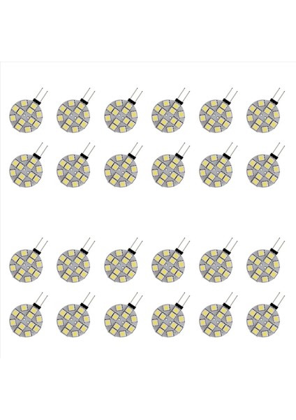 24PCS G4 Puck Işıkları LED Ampul Yan Pim Tabanı G4 5050 12SMD LED Rv Kamp Hafif Ev Okuma Işığı Beyaz (Yurt Dışından)