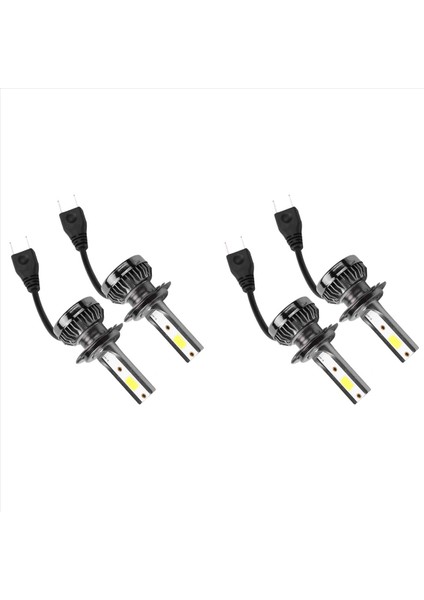 4pcs Mini 1400W LED Far Ampulleri Dönüştürme Kiti Sis Sürüş Hi-Low Lambalar Drl 6000K Beyaz-Plug ve Play (H7) (Yurt Dışından)