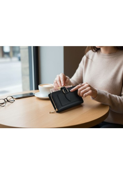 Kadın Cüzdan – Fermuarlı Bozuk Para Bölmeli – Çok Gözlü Kullanım Sağlayan Cüzdan – Şık Kapaklı Tasarım Kompakt Cüzdan – Günlük Kullanıma Uygun Çanta Içi Kadın Cüzdan – Hediyelik Şık Kadın Aksesuar