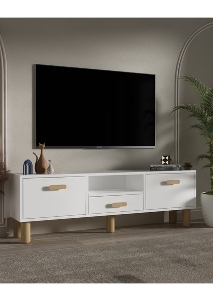 1327DROPCT-32 Tv Sehpası Beyaz-Safirmeşe