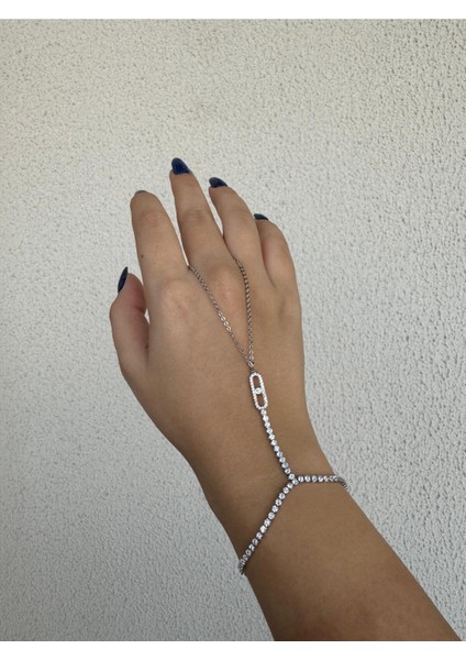 Özel Seri Zirkon Taşlı Oval Tasarım Marka Gümüş Şahmeran