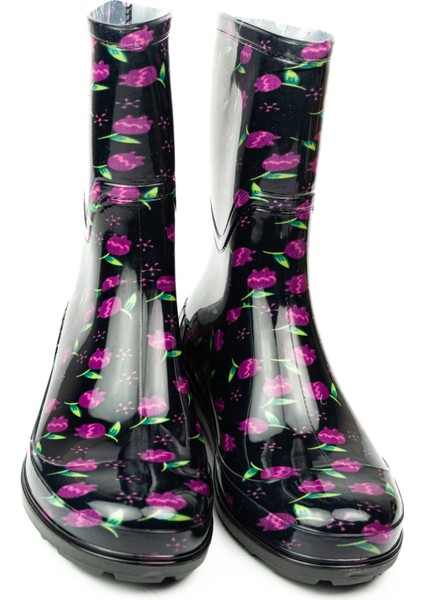 15104 Ulaş Mor Laleli Kadın Yağmur Çizmesi modelleri