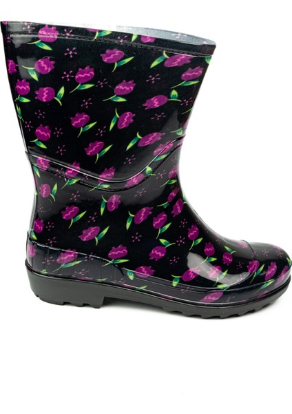 15104 Ulaş Mor Laleli Kadın Yağmur Çizmesi fırsatları