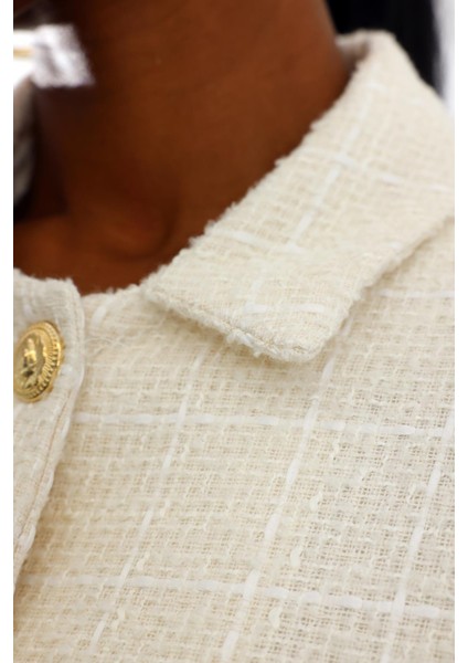 Ekru Gold Düğmeli Tüvit Ceket 02014 fiyatları