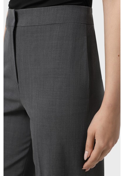 Yün Karışımlı Regular Fit Yüksek Bel Geniş Paça Pantolon Bayan Pantolon EW002046 TE15608 O8002 fırsatları