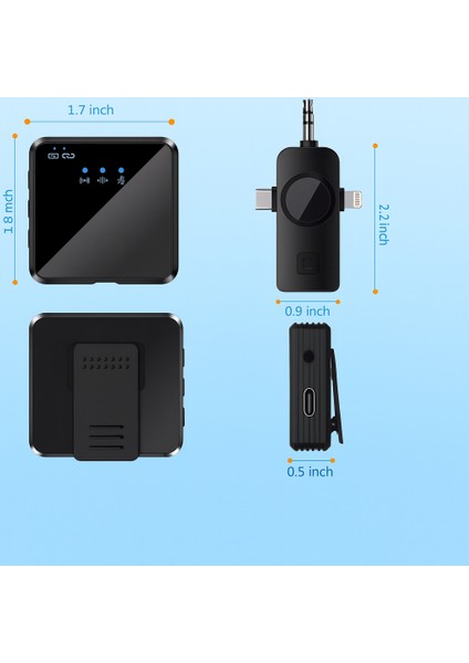 Kablosuz Çift Yaka Mikrofonu Seti – 360° Kayıt, Akıllı Gürültü Azaltma, Lightning + Type-C + 3.5mm Uyumlu fırsatları
