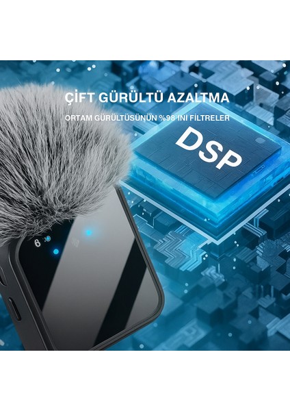 Kablosuz Çift Yaka Mikrofonu Seti – 360° Kayıt, Akıllı Gürültü Azaltma, Lightning + Type-C + 3.5mm Uyumlu indirimleri