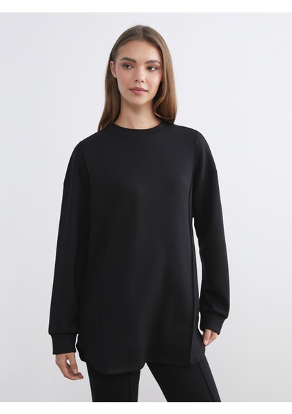 Yeni Sezon Bisiklet Yaka Kadın Sweatshirt Tunik