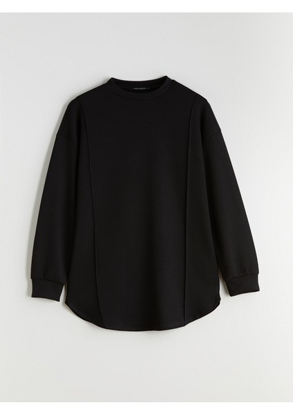 Yeni Sezon Bisiklet Yaka Kadın Sweatshirt Tunik indirimleri